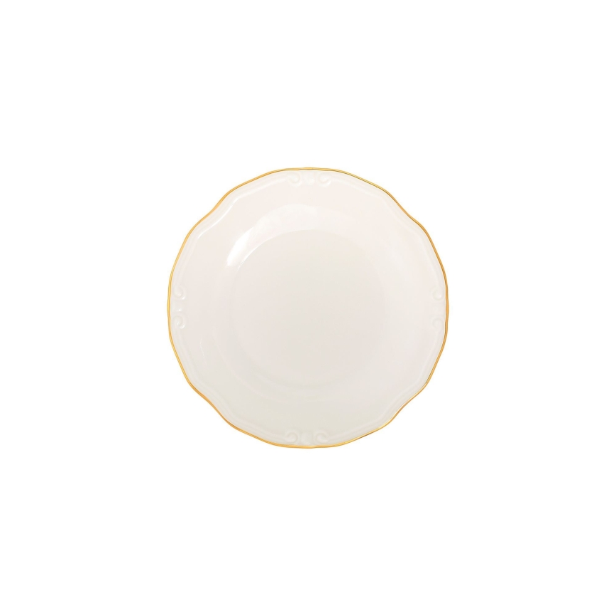 24-delige serviesset, wit/goud, porselein