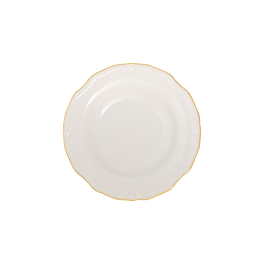 24-delige serviesset, wit/goud, porselein