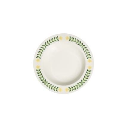 24-delige serviesset, wit/groen/geel, porselein