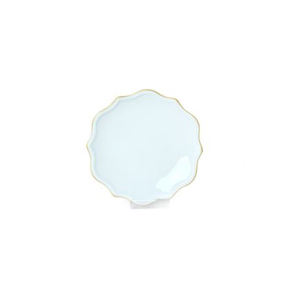 24-delige serviesset, wit met gouden accenten, van steengoed