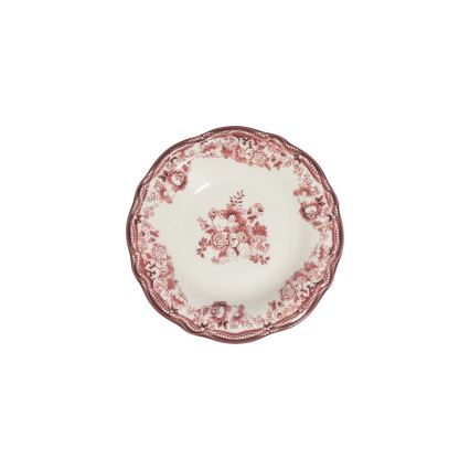 24-delige serviesset, wit/roze, porselein