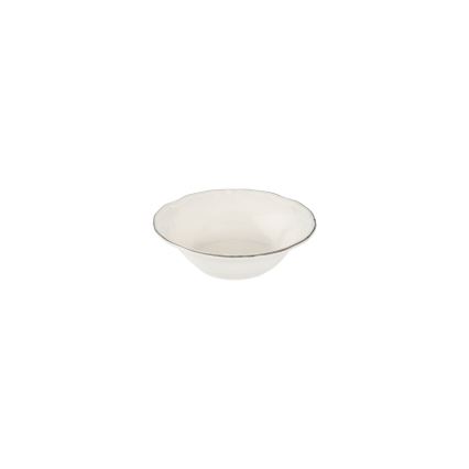 24-delige serviesset, wit/zilver, porselein