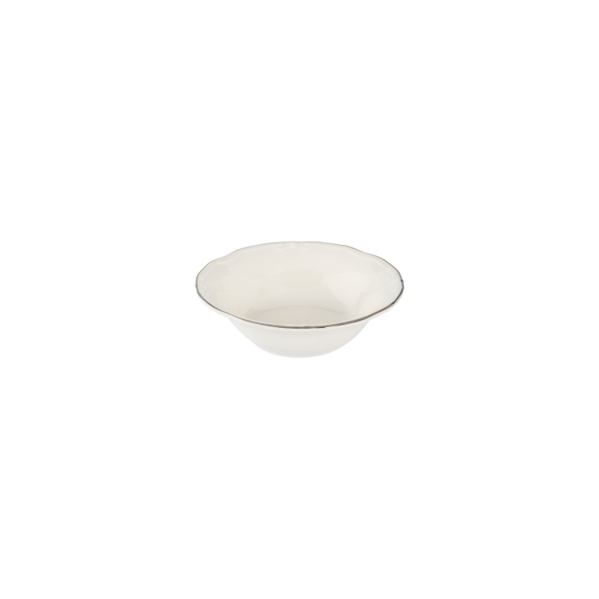 24-delige serviesset, wit/zilver, porselein