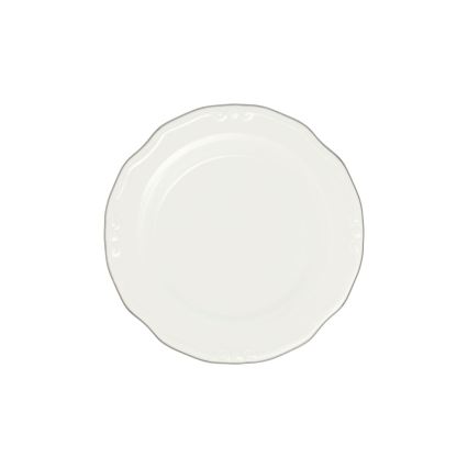 24-delige serviesset, wit/zilver, porselein