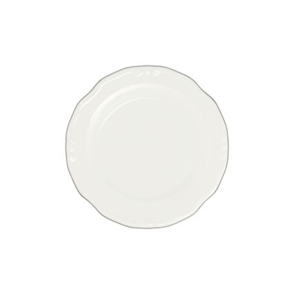 24-delige serviesset, wit/zilver, porselein