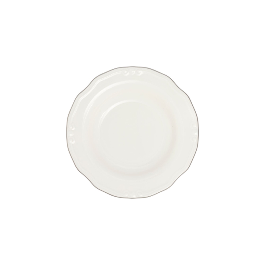24-delige serviesset, wit/zilver, porselein