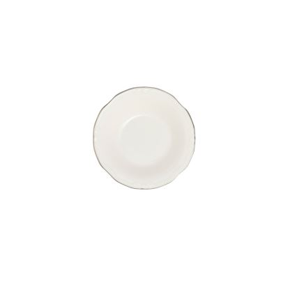 24-delige serviesset, wit/zilver, porselein