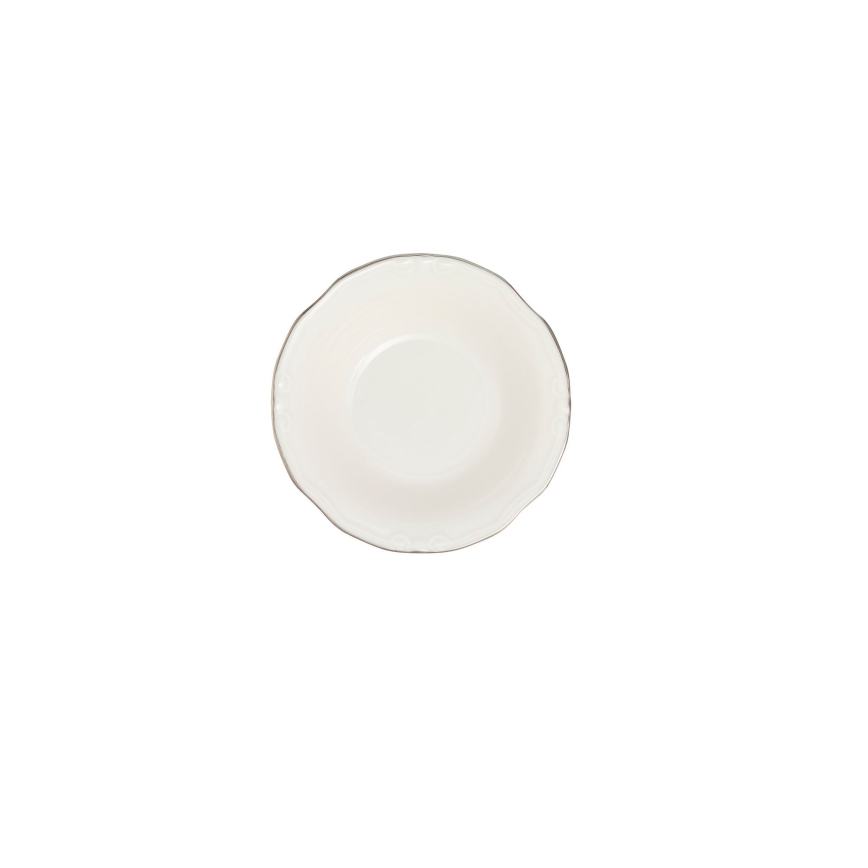 24-delige serviesset, wit/zilver, porselein