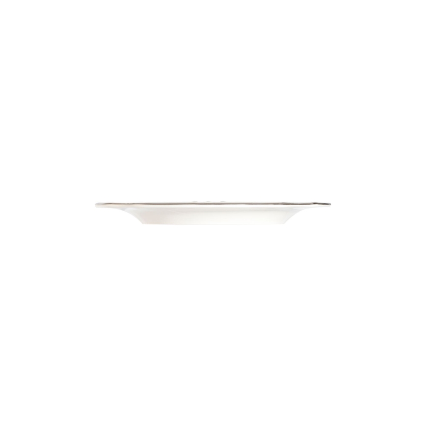 24-delige serviesset, wit/zilver, porselein