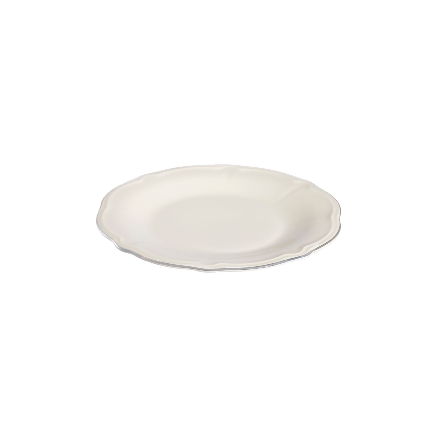 24-delige serviesset wit/zilver/porselein