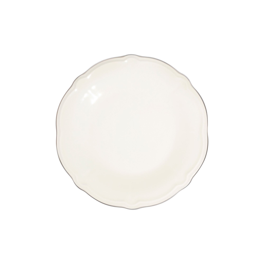 24-delige serviesset wit/zilver/porselein