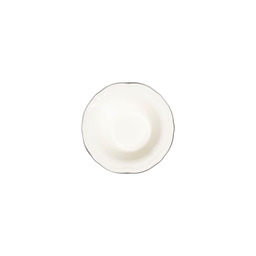 24-delige serviesset wit/zilver/porselein
