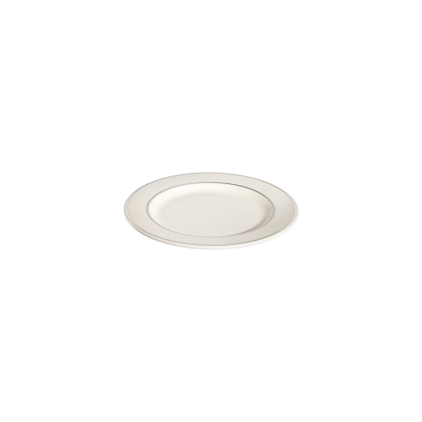 24-delige serviesset, wit/zilver, porselein
