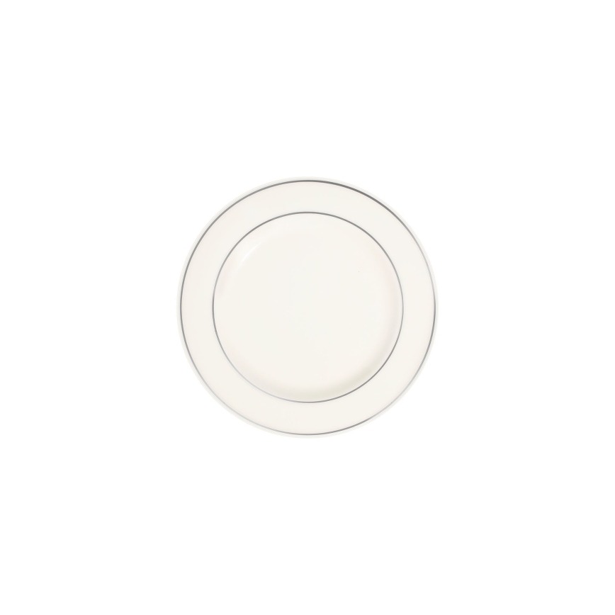 24-delige serviesset, wit/zilver, porselein