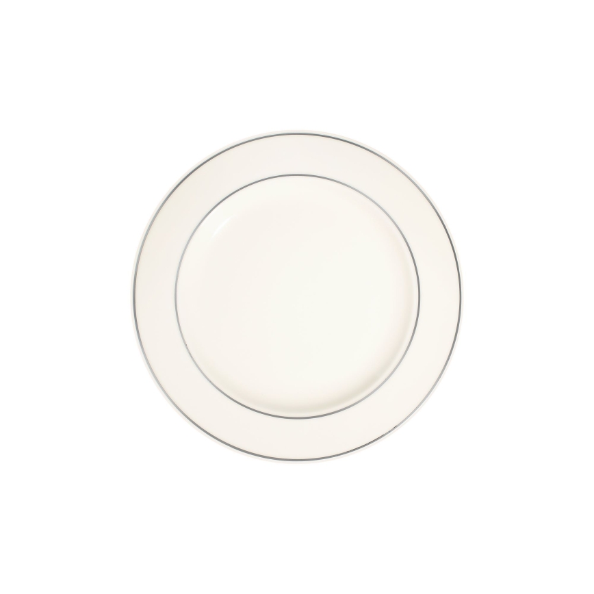 24-delige serviesset, wit/zilver, porselein