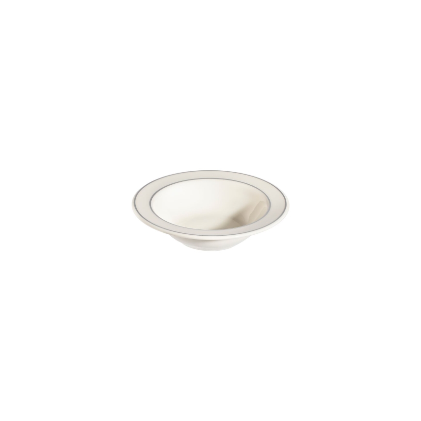 24-delige serviesset, wit/zilver, porselein