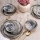 24-delige serviesset zwart/beige/keramiek