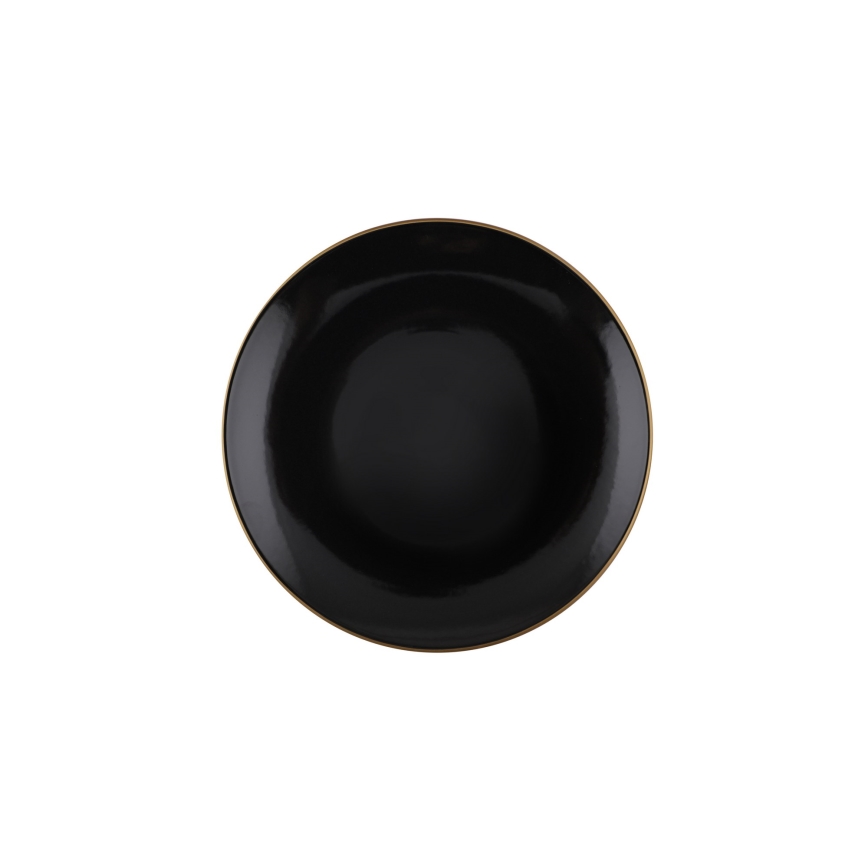 24-delige serviesset zwart/goud/steengoed