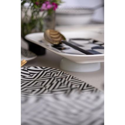 26-delig eetservies, wit/zwart/porselein