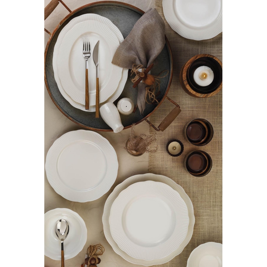 26-delige serviesset, wit/porselein