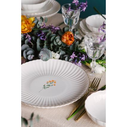 27-delige porseleinen serviesset, wit/goud