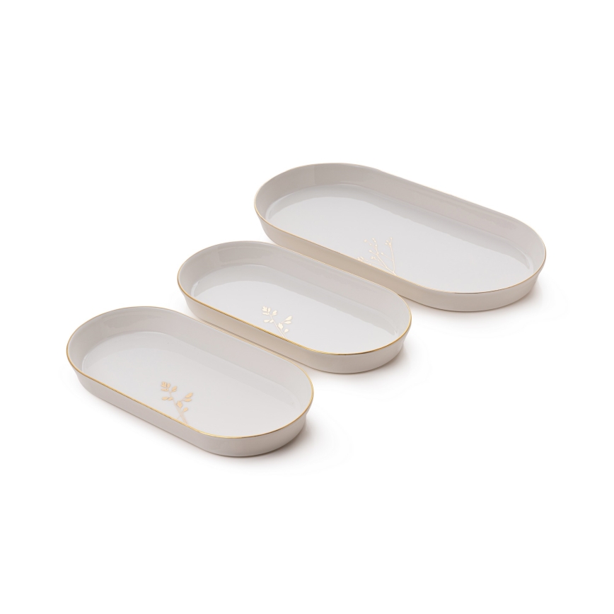 27-delige serviesset, wit/goud, porselein