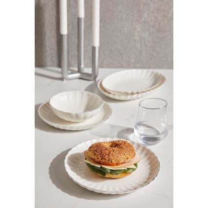 27-delige serviesset, wit/goud, porselein