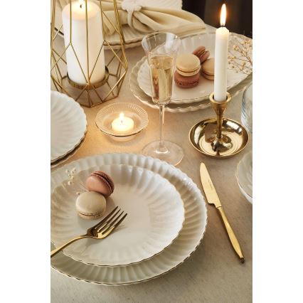 27-delige serviesset, wit/goud, porselein