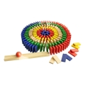 2Kids Toys - Gekleurde houten dominostenen, set van 400 stuks