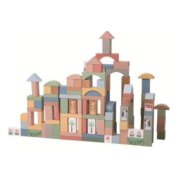 2Kids Toys - Houten blokken Safari met dieren 120 st.