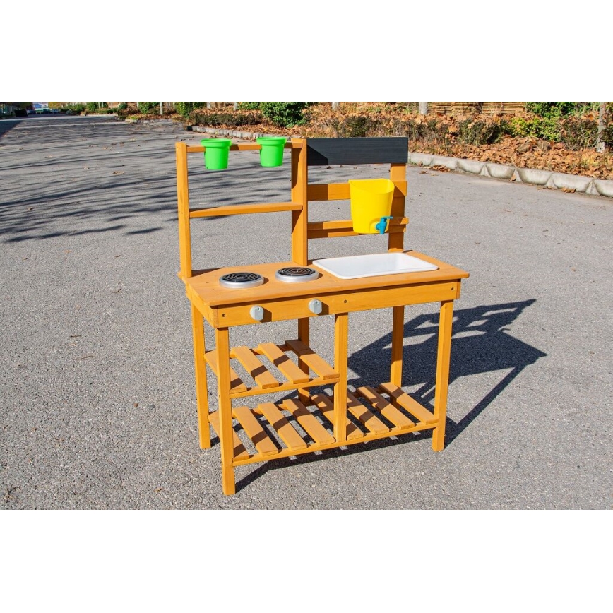 2Kids Toys - Houten buitenspeelkeuken met gootsteen