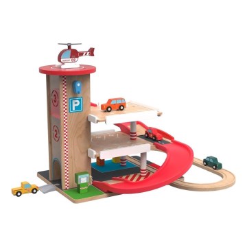 2Kids Toys - Houten garage met treinspoor