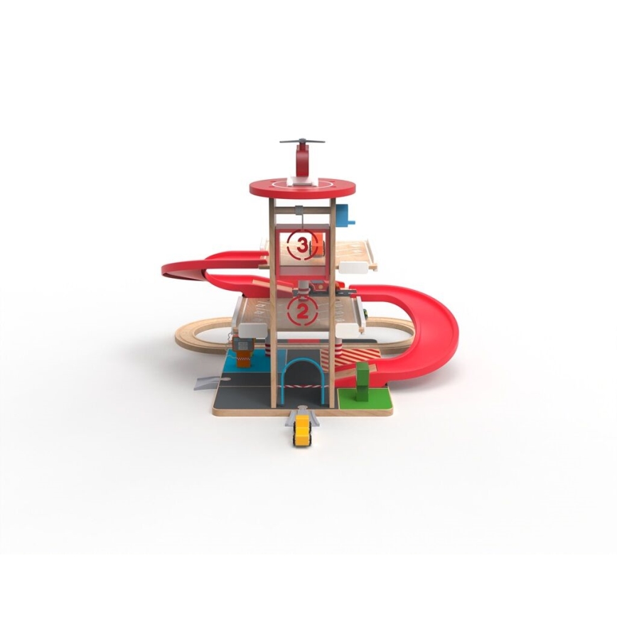 2Kids Toys - Houten garage met treinspoor