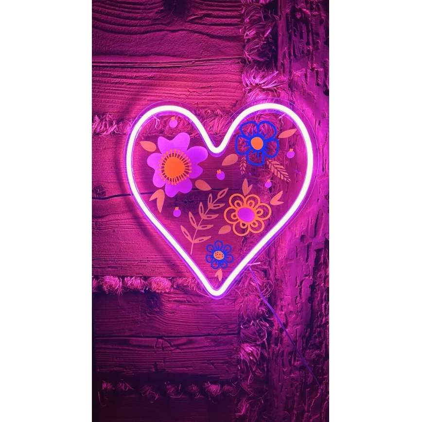 2Kids Toys - LED Neon-wanddecoratie LED/5W/USB hart