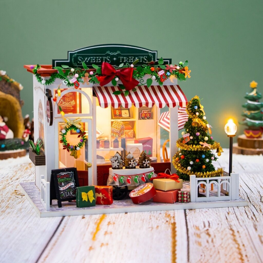 2Kids Toys - Miniatuur van het huisje Kerstbanketbakkerij 2xAAA