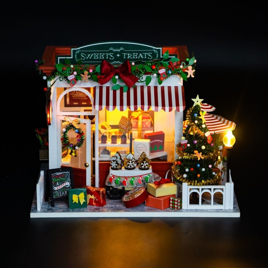 2Kids Toys - Miniatuur van het huisje Kerstbanketbakkerij 2xAAA