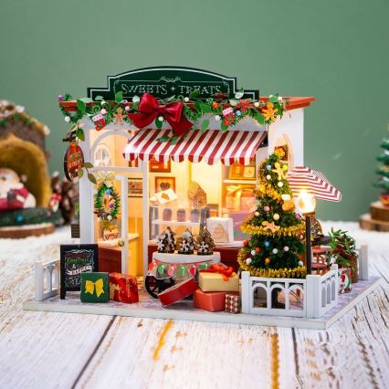 2Kids Toys - Miniatuur van het huisje Kerstbanketbakkerij 2xAAA
