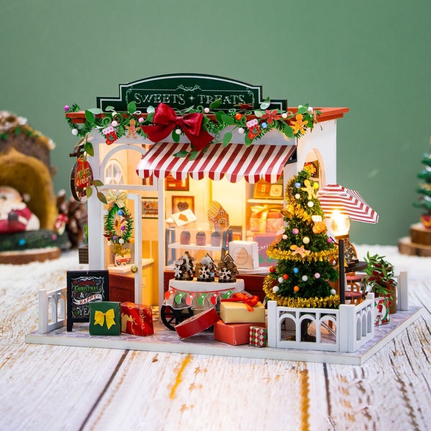 2Kids Toys - Miniatuur van het huisje Kerstbanketbakkerij 2xAAA