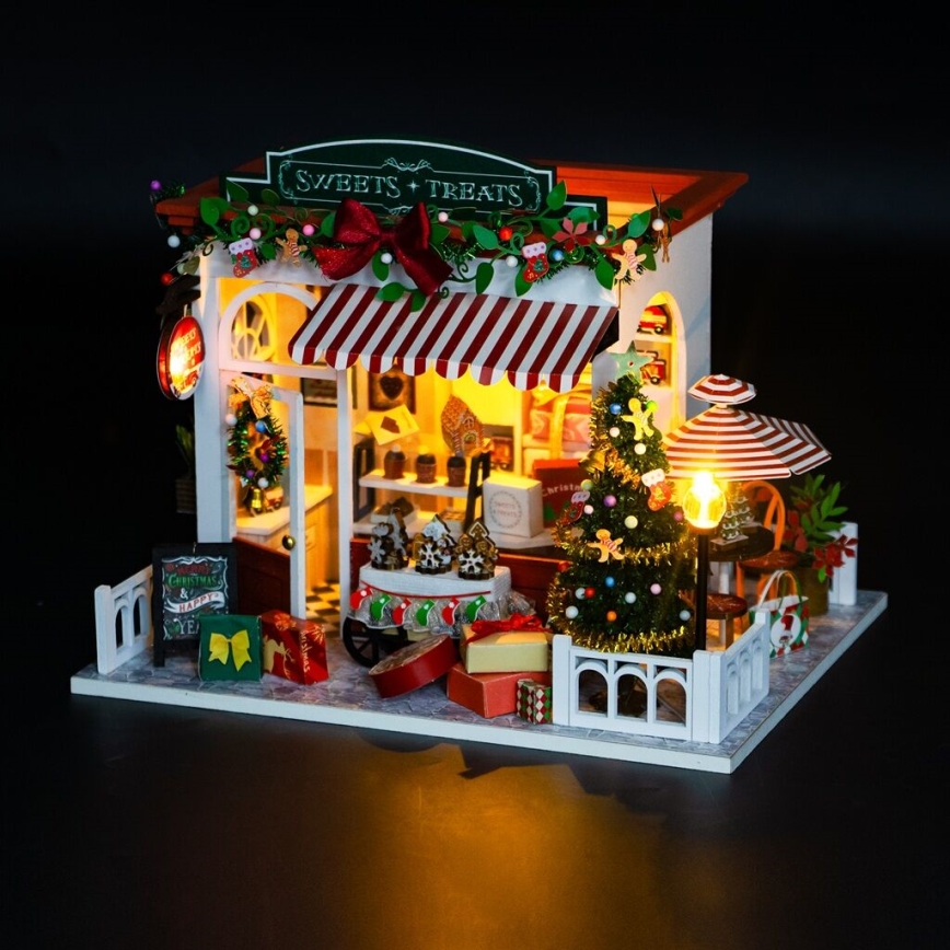2Kids Toys - Miniatuur van het huisje Kerstbanketbakkerij 2xAAA