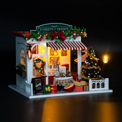 2Kids Toys - Miniatuur van het huisje Kerstbanketbakkerij 2xAAA