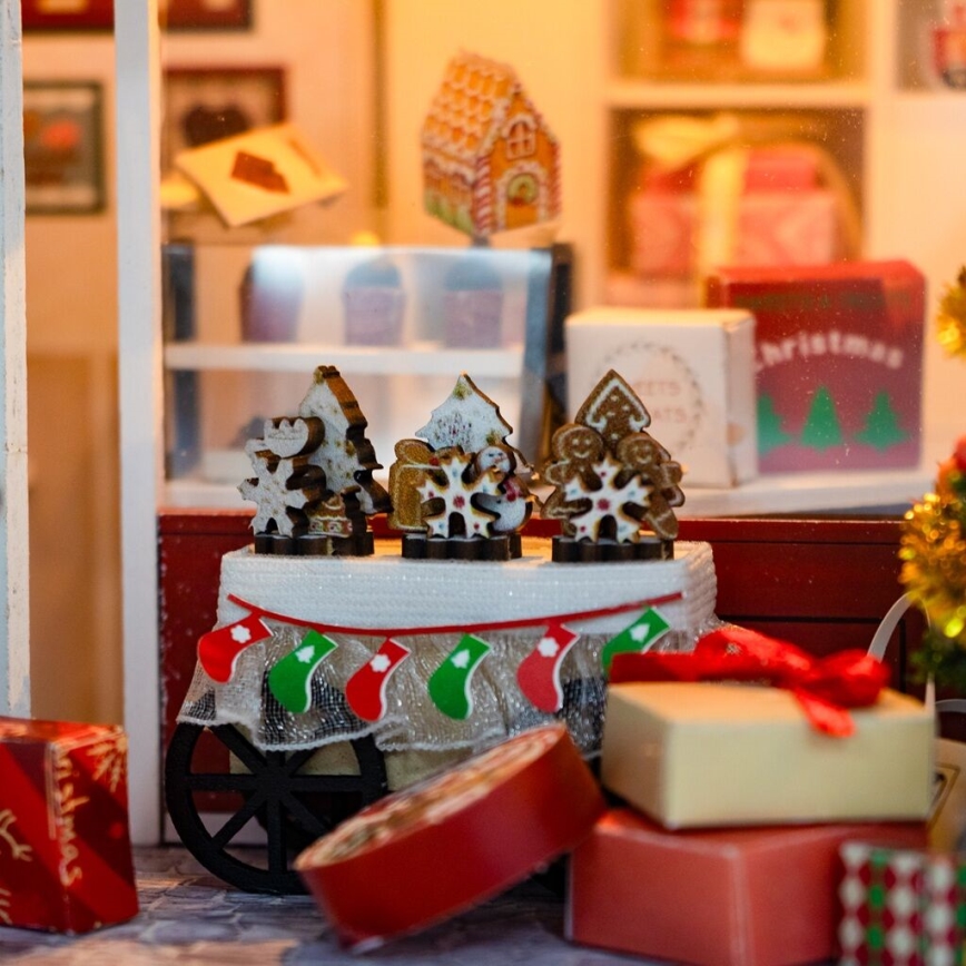 2Kids Toys - Miniatuur van het huisje Kerstbanketbakkerij 2xAAA