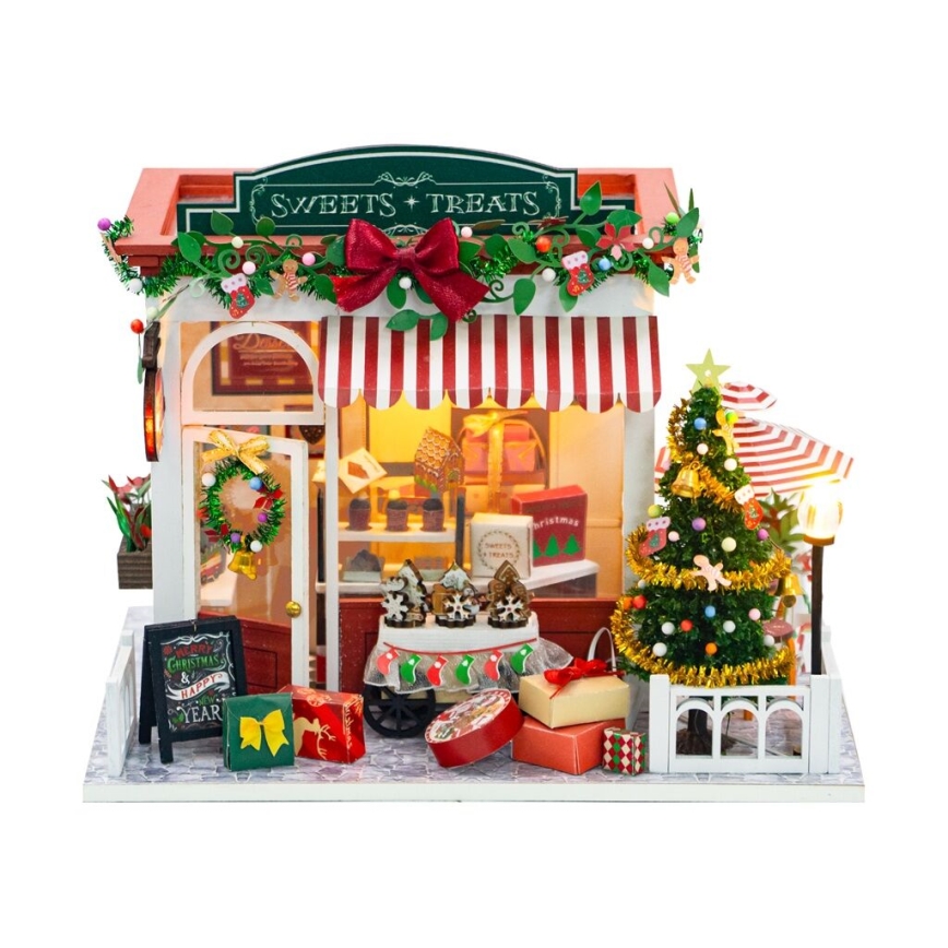 2Kids Toys - Miniatuur van het huisje Kerstbanketbakkerij 2xAAA