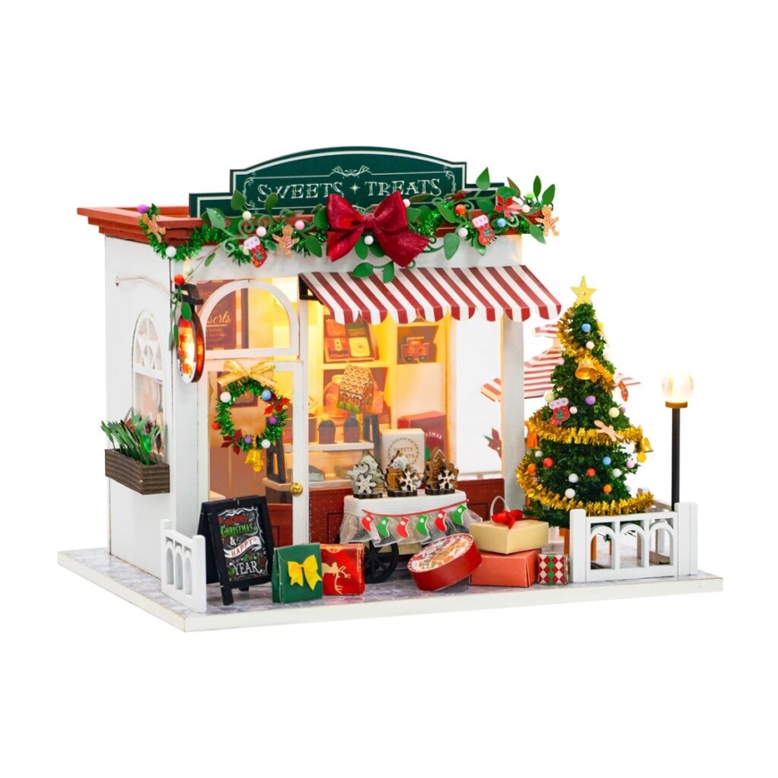 2Kids Toys - Miniatuur van het huisje Kerstbanketbakkerij 2xAAA