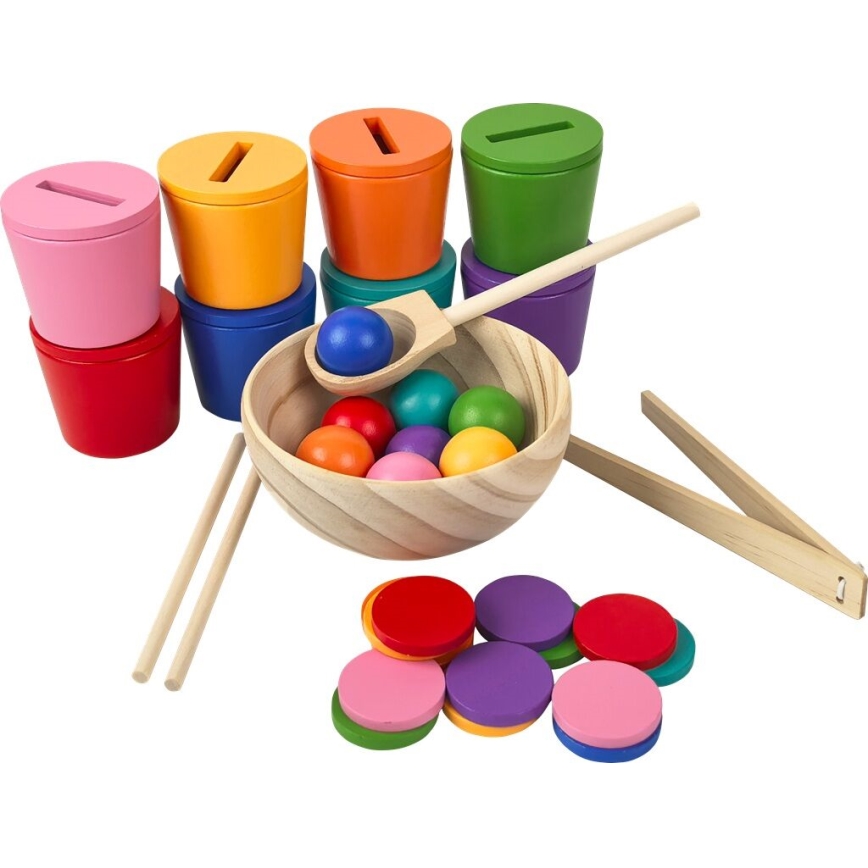 2Kids Toys - Regenboogkralen, speelmunten en bekertjes, 8 kleuren