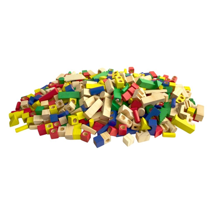 2Kids Toys - Set van 500 kleurrijke houten bouwblokken
