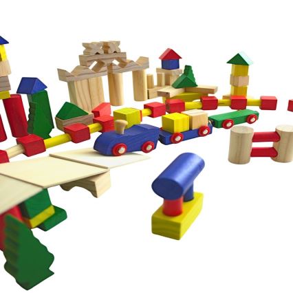 2Kids Toys - Set van 500 kleurrijke houten bouwblokken