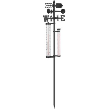 3-in-1 tuinweerstation 145 cm zwart
