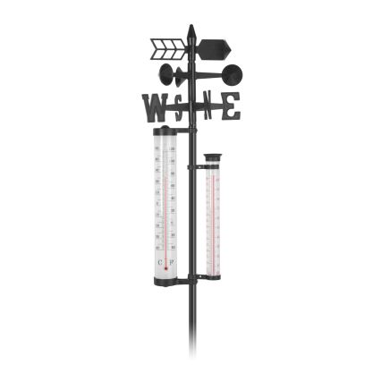 3-in-1 tuinweerstation 145 cm zwart