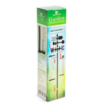 3-in-1 tuinweerstation 145 cm zwart