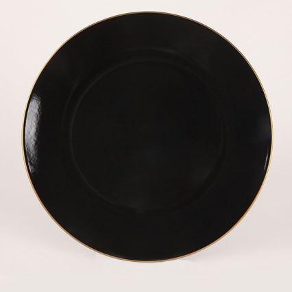 44-delige eettafelset, zwart/goud, steengoed